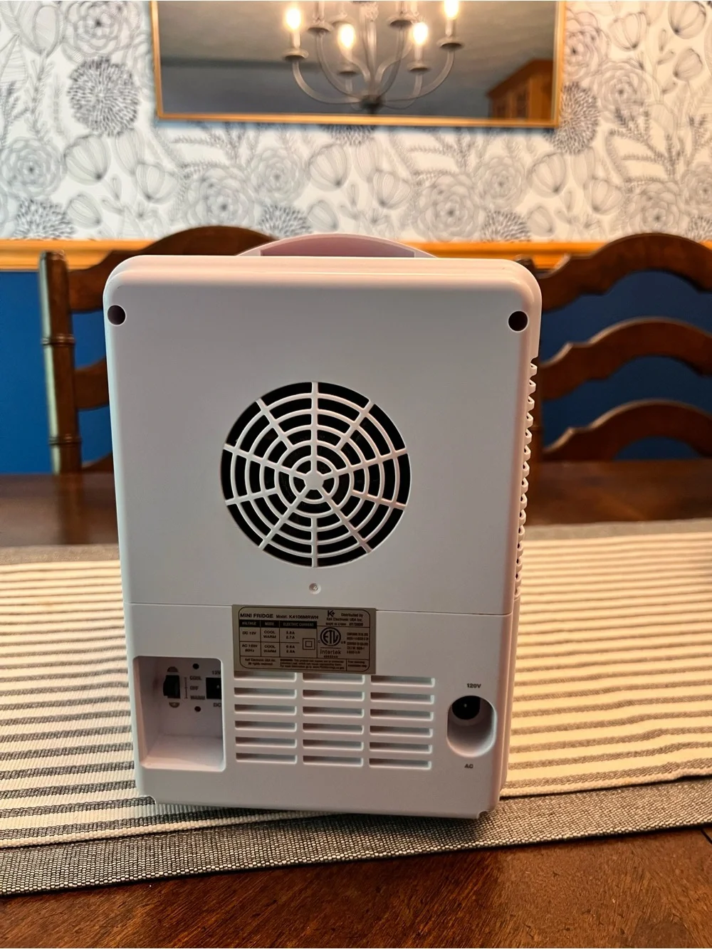 Compact White Marble Mini Fridge